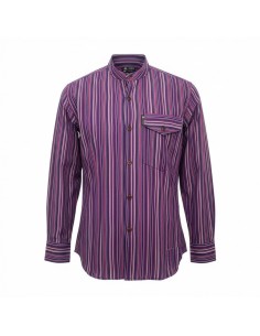 Sari Nomade Grandad Shirt - Noir Violet - Moyen