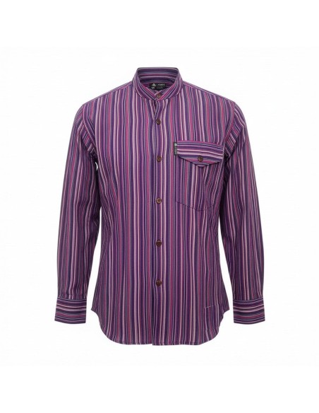 Sari Nomade Grandad Shirt - Noir Violet - Moyen