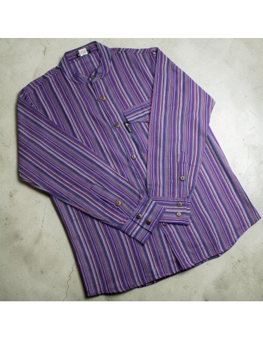 Sari Nomade Grandad Shirt - Noir Violet - Moyen