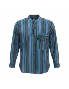 Chemise Nomad Sari Grandfather - Turquoise - Large