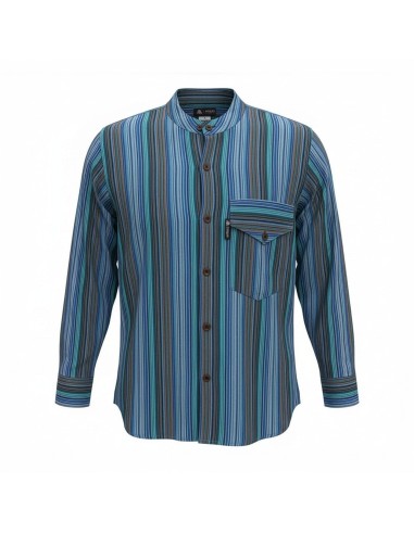 Chemise Nomad Sari Grandfather - Turquoise - Large