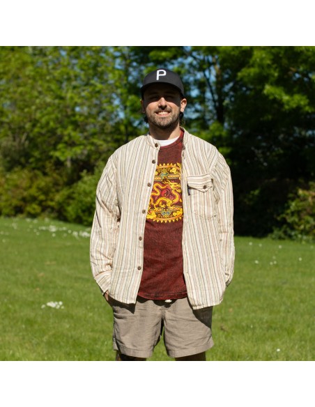 Chemise Grand-père Nomad Sari - Marron beige - Moyenne