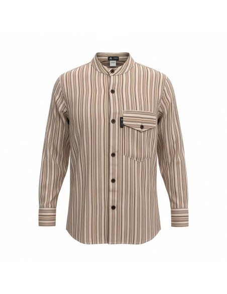 Chemise Grand-père Nomad Sari - Marron beige - Moyenne