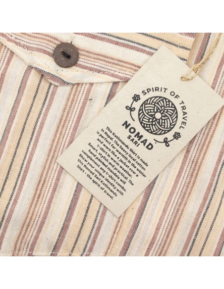 Chemise Grand-père Nomad Sari - Marron beige - Moyenne