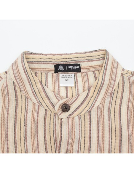 Chemise Grand-père Nomad Sari - Marron beige - Moyenne