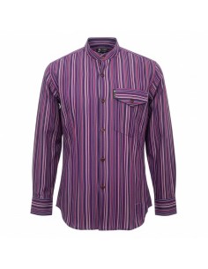 Sari Nomade Grandad Shirt - Noir Violet - XL