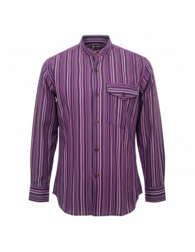 Sari Nomade Grandad Shirt - Noir Violet - XL