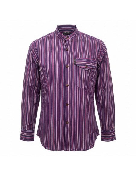 Sari Nomade Grandad Shirt - Noir Violet - XL