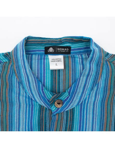 Chemise Nomad Sari Grandad - Turquoise - Moyenne