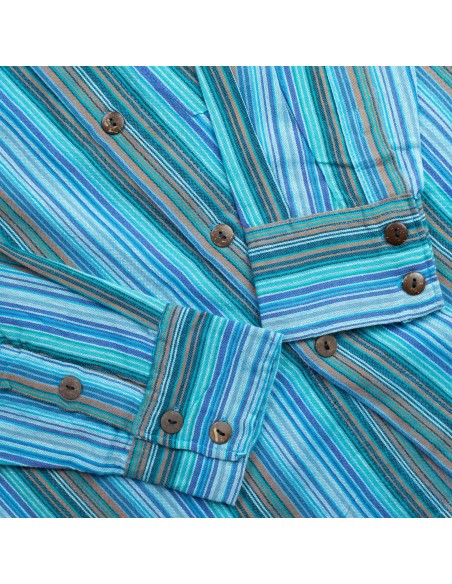 Chemise Nomad Sari Grandad - Turquoise - Moyenne