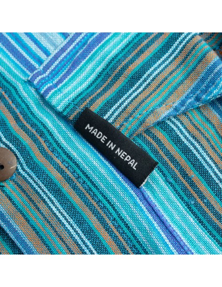 Chemise Nomad Sari Grandad - Turquoise - Moyenne