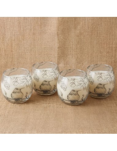 Bougies dans de petits bocaux en verre - dessinées par Llama