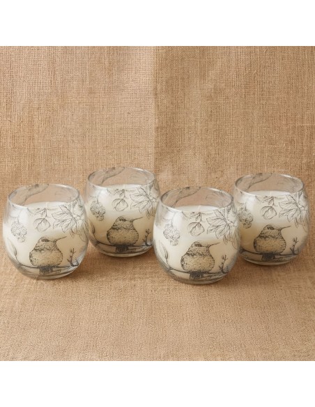 Bougies dans de petits bocaux en verre - dessinées par Llama