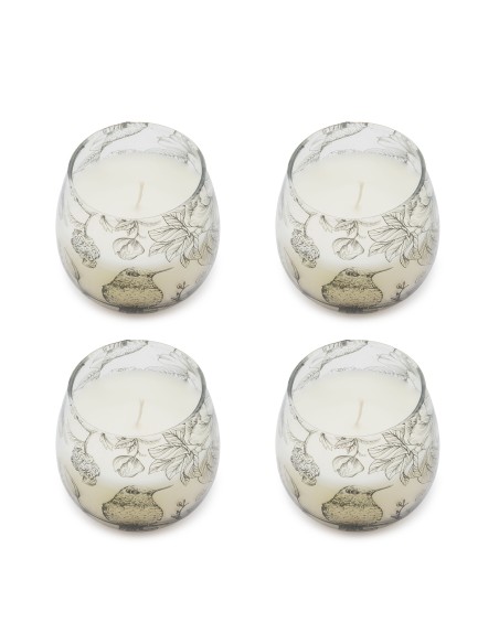 Bougies dans de petits bocaux en verre - dessinées par Llama