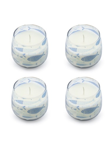 Bougies dans de petits bocaux en verre - Brise de mer