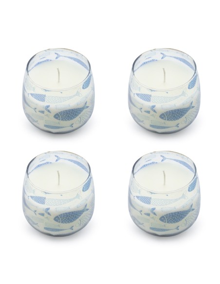 Bougies dans de petits bocaux en verre - Brise de mer