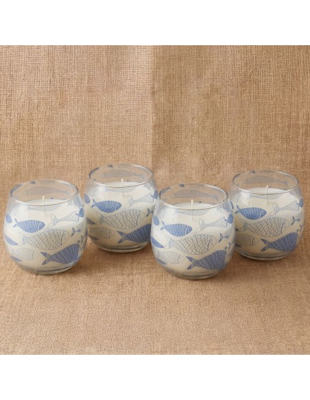 Bougies dans de petits bocaux en verre - Brise de mer