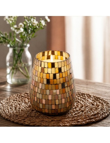Bougies dans un grand bocal en verre - mosaïque d’ambre