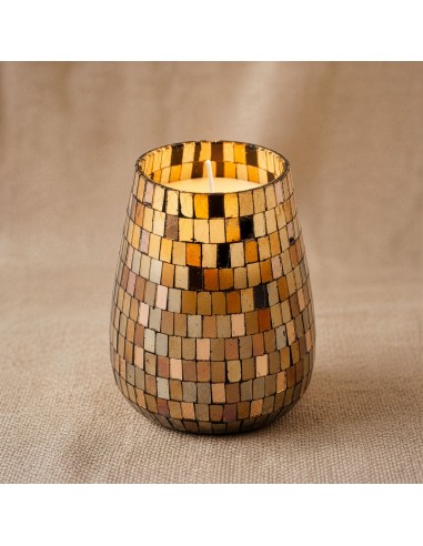 Bougies dans un grand bocal en verre - mosaïque d’ambre