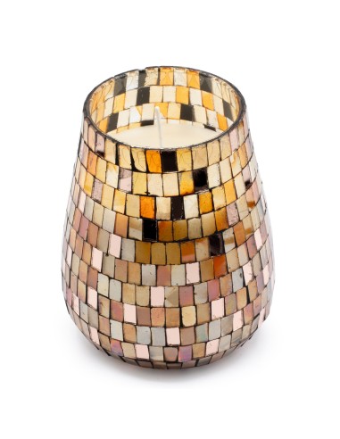 Bougies dans un grand bocal en verre - mosaïque d’ambre