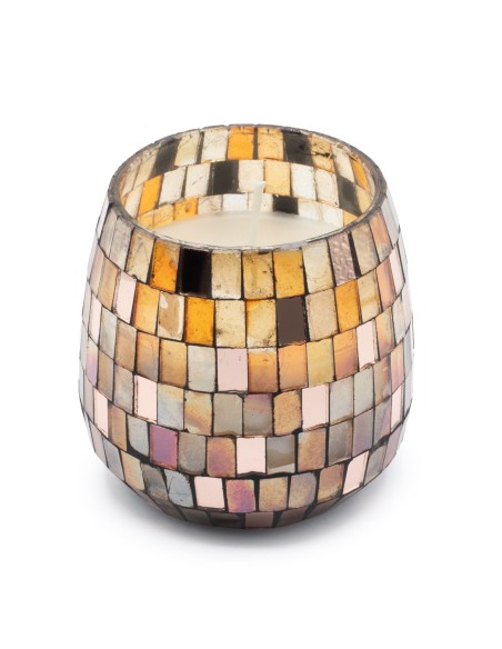 Bougies dans un bocal en verre moyen - Mosaïque d’ambre