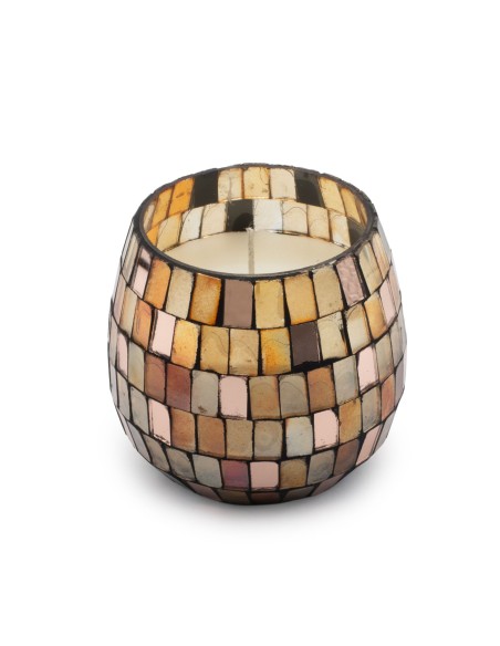 Bougies dans de petits bocaux en verre - Mosaïque d’ambre