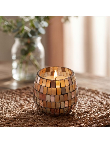 Bougies dans de petits bocaux en verre - Mosaïque d’ambre
