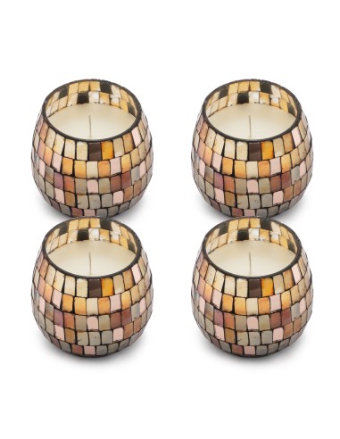 Bougies dans de petits bocaux en verre - Mosaïque d’ambre