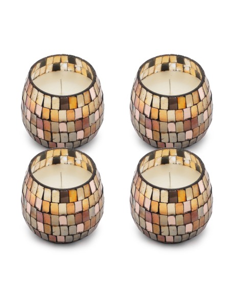 Bougies dans de petits bocaux en verre - Mosaïque d’ambre
