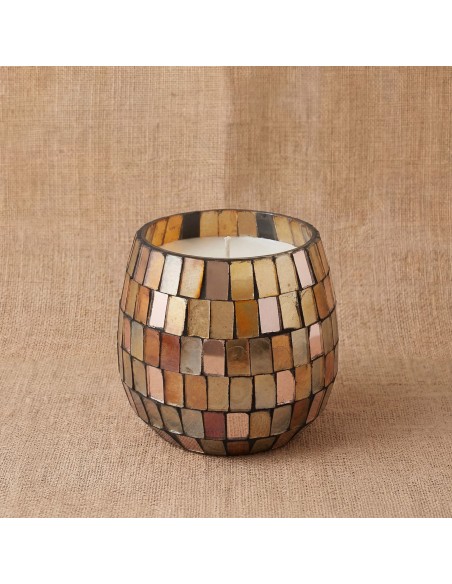 Bougies dans de petits bocaux en verre - Mosaïque d’ambre