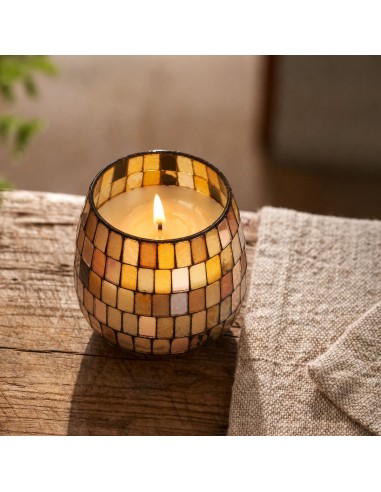 Bougies dans de petits bocaux en verre - Mosaïque d’ambre