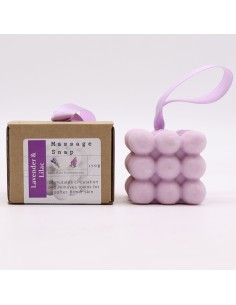 Savon de massage unique en boîte - Lavande et lilas
