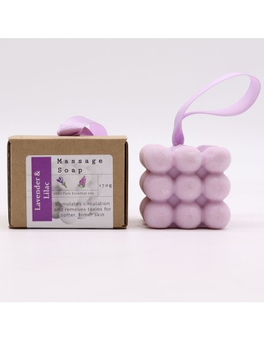 Savon de massage unique en boîte - Lavande et lilas