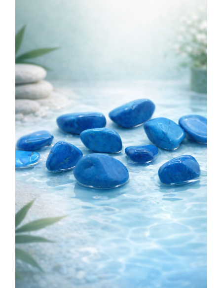 Howlite bleue pierre roulée grande – calme et communication