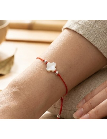 Bracelet Trèfle Nacre Blanche – Promesse