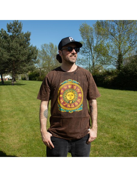 T-shirt Nomad Sari Zodiaque Marron M | Origine Zen