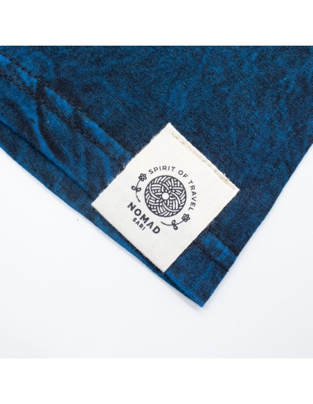 Camiseta de algodÃ³n lavado a piedra Nomad Sari - Mantente Salvaje, Hijo de la Luna - Azul - PequeÃ±o