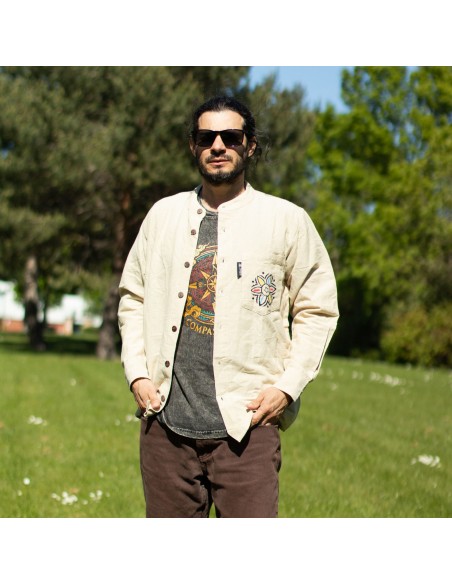 Camiseta de algodÃ³n lavado a piedra Nomad Sari - Mantente Salvaje, Hijo de la Luna - Azul - PequeÃ±o