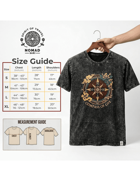 Nomad Sari Camiseta de algodÃ³n lavado a la piedra - Mandala de dragÃ³n - granate - pequeÃ±a