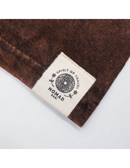 Nomad Sari Camiseta de algodÃ³n lavado a piedra - Sol y Zodiaco - MarrÃ³n - Talla S