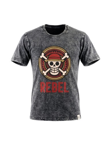Nomad Sari Camiseta de algodÃ³n lavado a piedra - Rebel - CarbÃ³n - PequeÃ±o