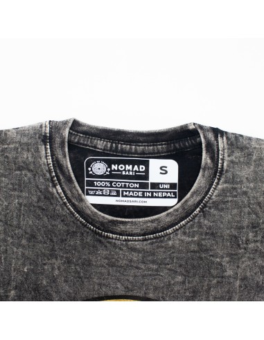 Nomad Sari Camiseta de algodÃ³n lavado a piedra - Rebel - CarbÃ³n - PequeÃ±o