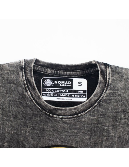 Nomad Sari Camiseta de algodÃ³n lavado a piedra - Rebel - CarbÃ³n - PequeÃ±o