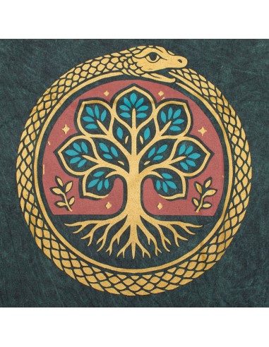 Nomad Sari Camiseta de algodÃ³n lavado a piedra - Ãrbol de la Vida - Verde - PequeÃ±o