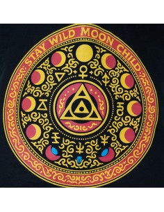 Bolso Tote IcÃ³nico ClÃ¡sico - Luna Alchemy Wheel - Negro 6 oz