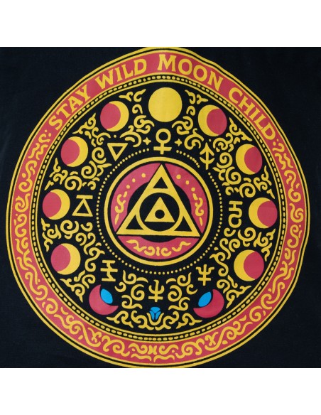 Bolso Tote IcÃ³nico ClÃ¡sico - Luna Alchemy Wheel - Negro 6 oz