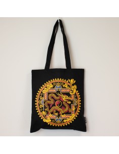Bolso tote icÃ³nico y clÃ¡sico - DragÃ³n Yin y Yang - Negro 6 oz