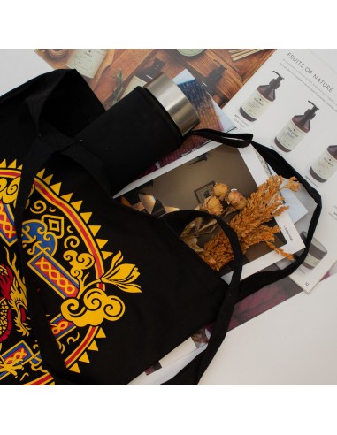 Bolso tote icÃ³nico y clÃ¡sico - DragÃ³n Yin y Yang - Negro 6 oz