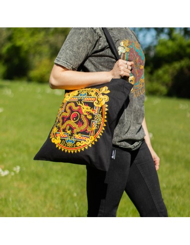 Bolso tote icÃ³nico y clÃ¡sico - DragÃ³n Yin y Yang - Negro 6 oz