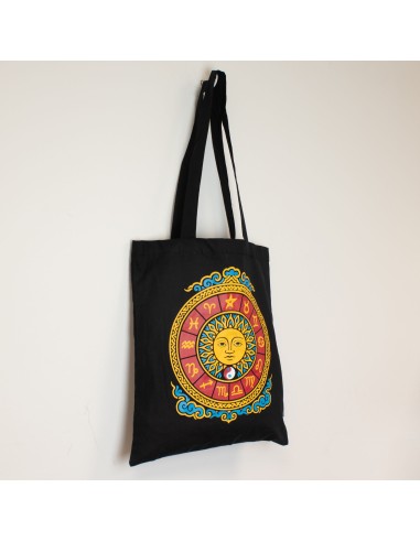 Bolso tote icÃ³nico y clÃ¡sico - Sol del ZodÃ­aco - Negro 6 oz